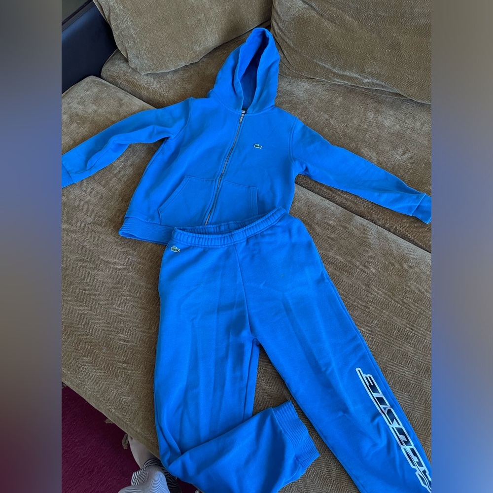 Lacoste Kids Blue Sweatpants & Hoodie Set